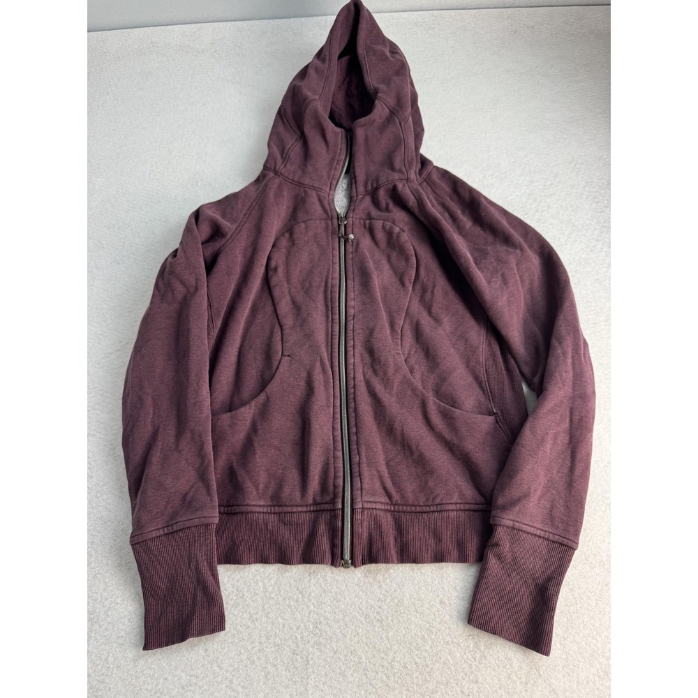 Lululemon‎ Scuba Hoodie Womens 8 Purple Full Zip Sweatshirt Logo Thumbholes